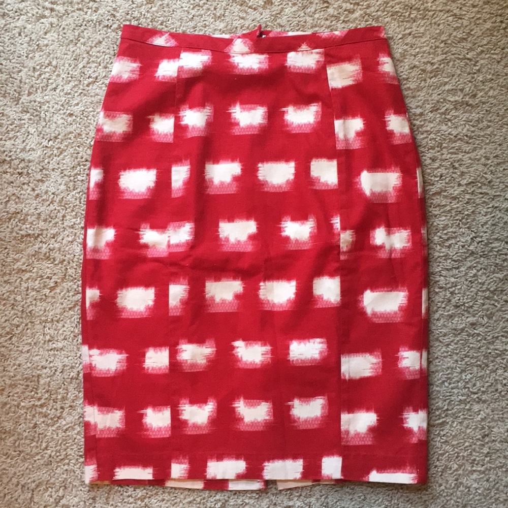 Red and white Corey Lynn Calter pencil skirt Sz 6
